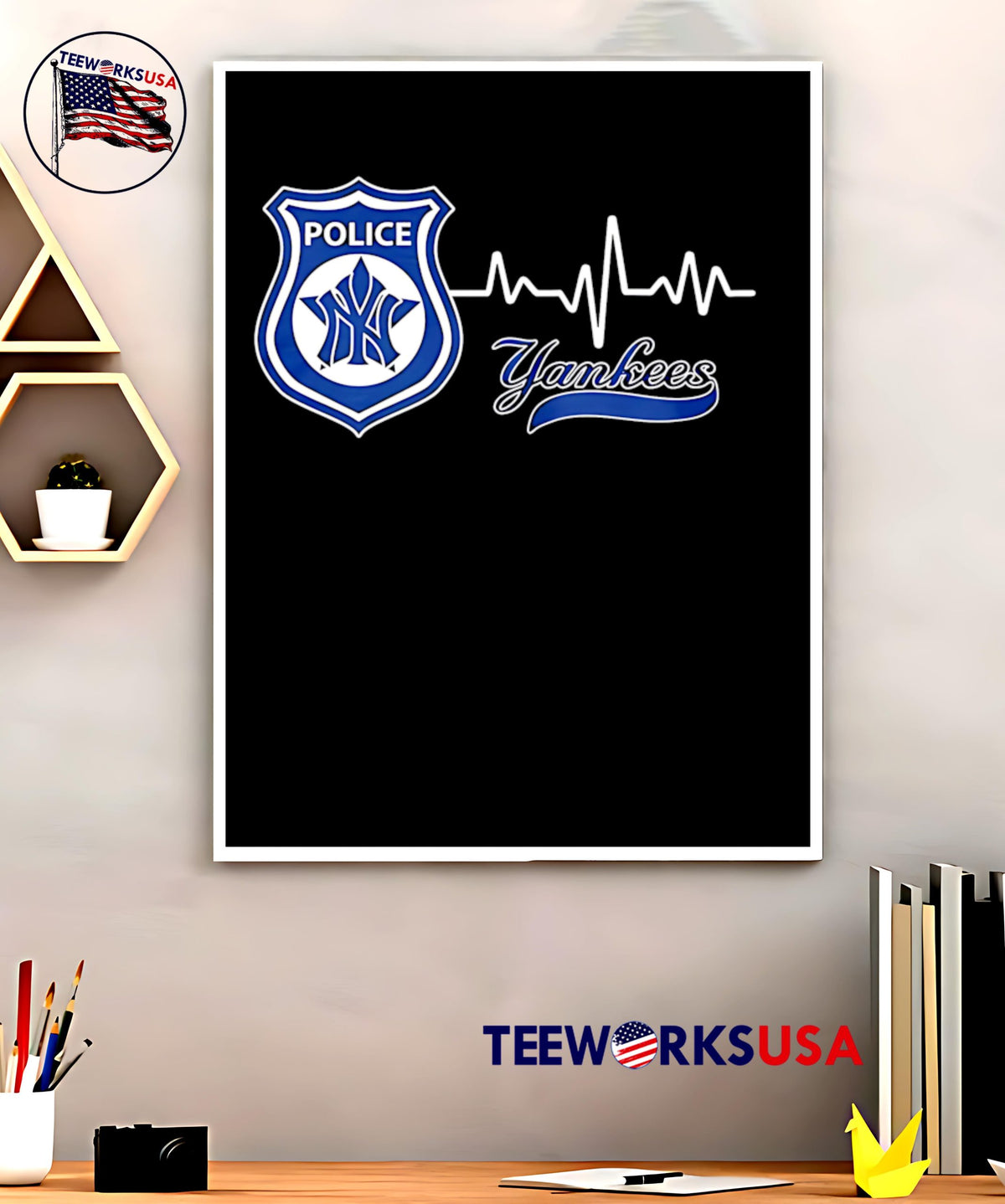 Police heart rate New York Yankees - Adult & Kids T-Shirts, Sweatshirts & Hoodies apparel design preview 5