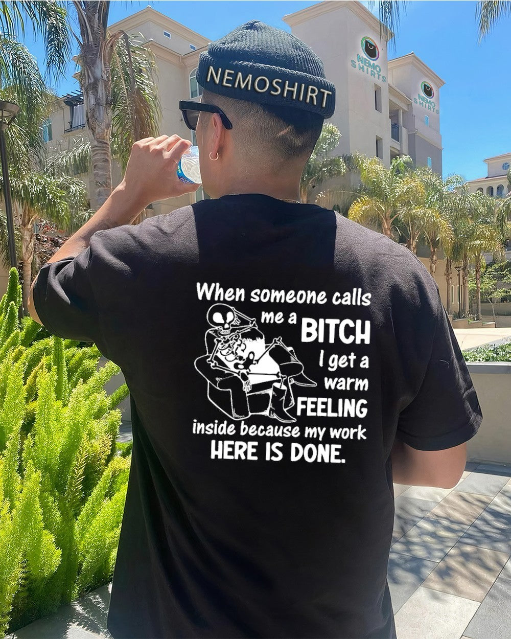 When someone calls me a bitch I get warm feeling - Adult & Kids T-Shirts, Sweatshirts & Hoodies apparel design preview 4