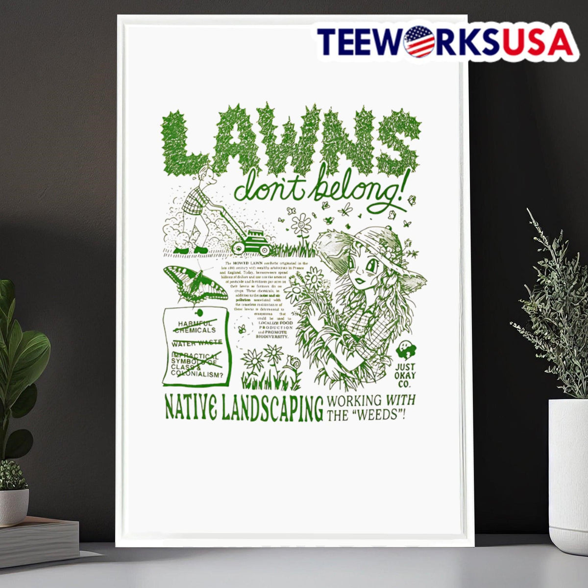 Lawns don't belong native landscaping - Adult & Kids T-Shirts, Sweatshirts & Hoodies apparel design preview 6