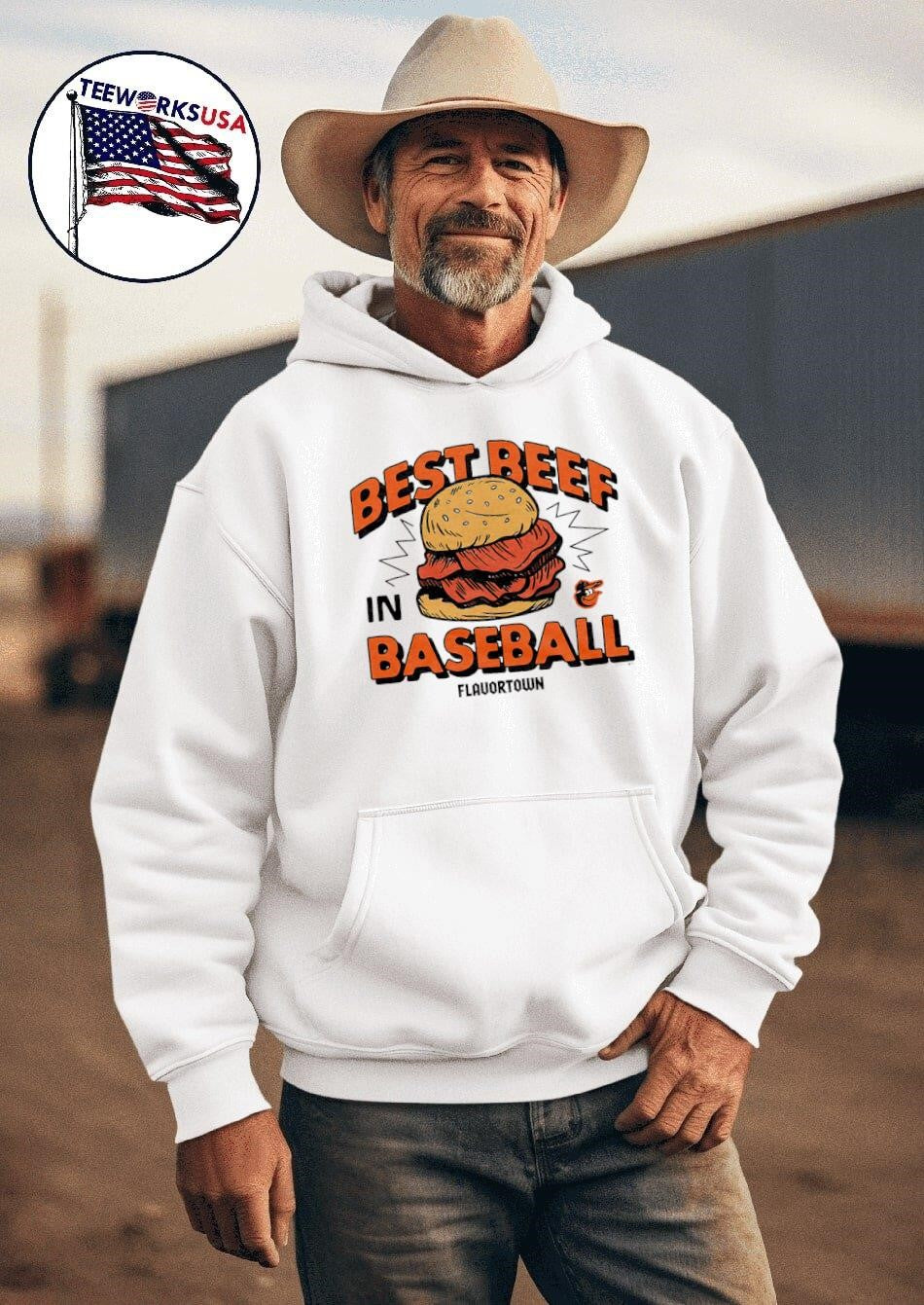 Baltimore Orioles X Flavortown best beef in baseball - Adult & Kids T-Shirts, Sweatshirts & Hoodies apparel design preview 2
