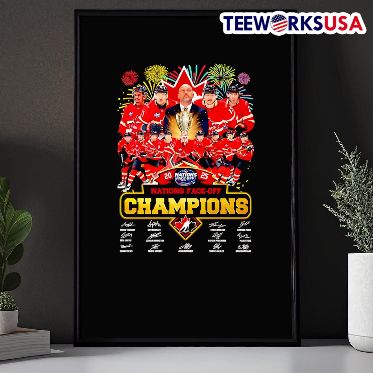 2025 Nations Face-off Champions Canada Hockey - Adult & Kids T-Shirts, Sweatshirts & Hoodies apparel design preview 5