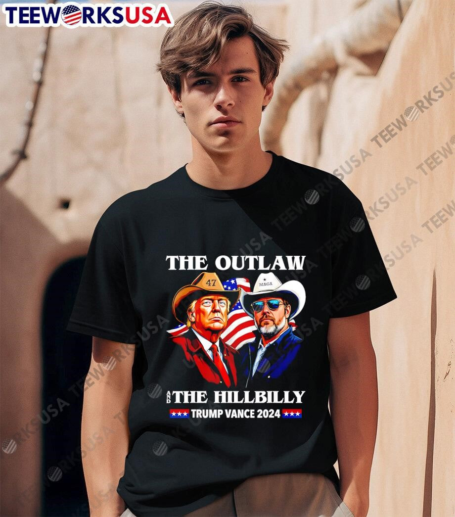The Outlaw and Hillbilly Trump Vance 2024 47 mag - Adult & Kids T-Shirts, Sweatshirts & Hoodies apparel design preview 1