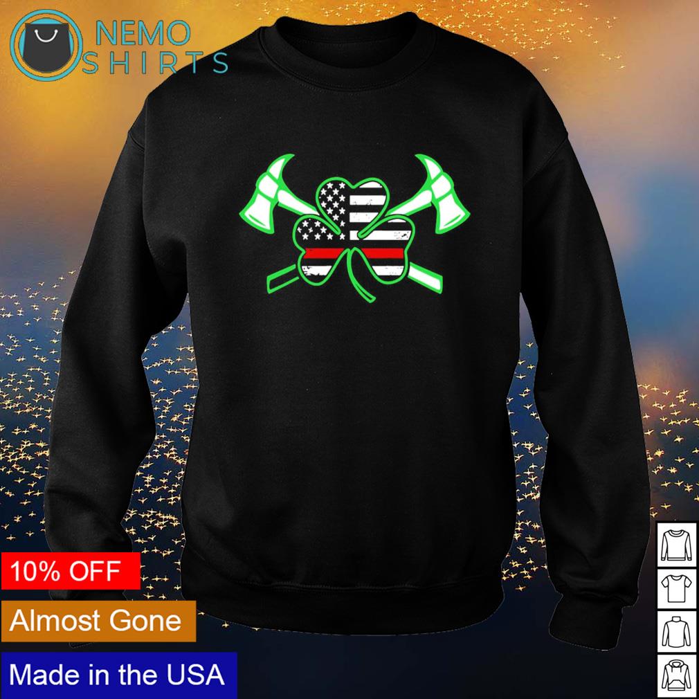 St. Patrick's Day Firefighter logo Shamrock American - Adult & Kids T-Shirts, Sweatshirts & Hoodies apparel design preview 4