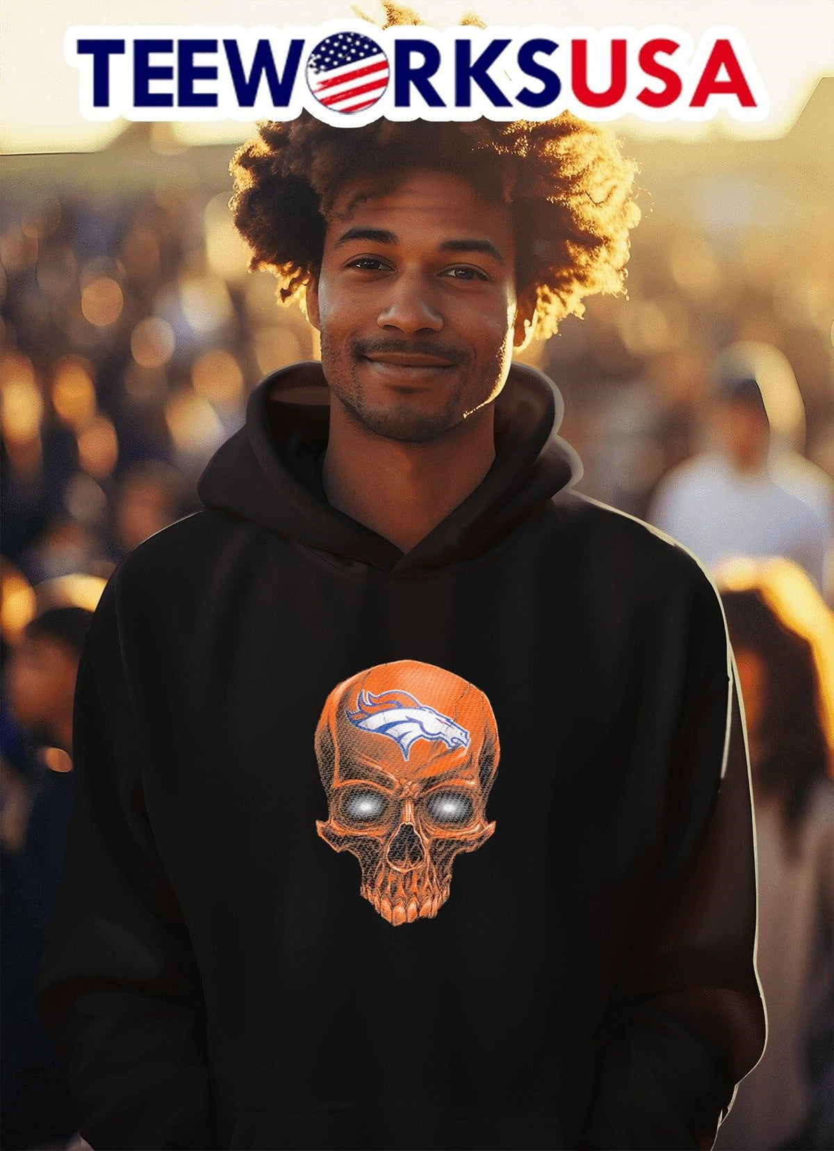 Denver Broncos Special skull - Adult & Kids T-Shirts, Sweatshirts & Hoodies apparel design preview 2