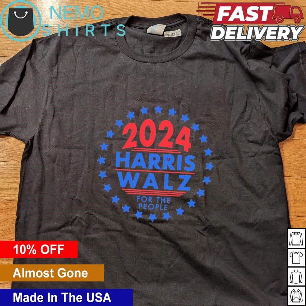2024 Harris Walz for the people circle stars - Adult & Kids T-Shirts, Sweatshirts & Hoodies apparel design preview 4