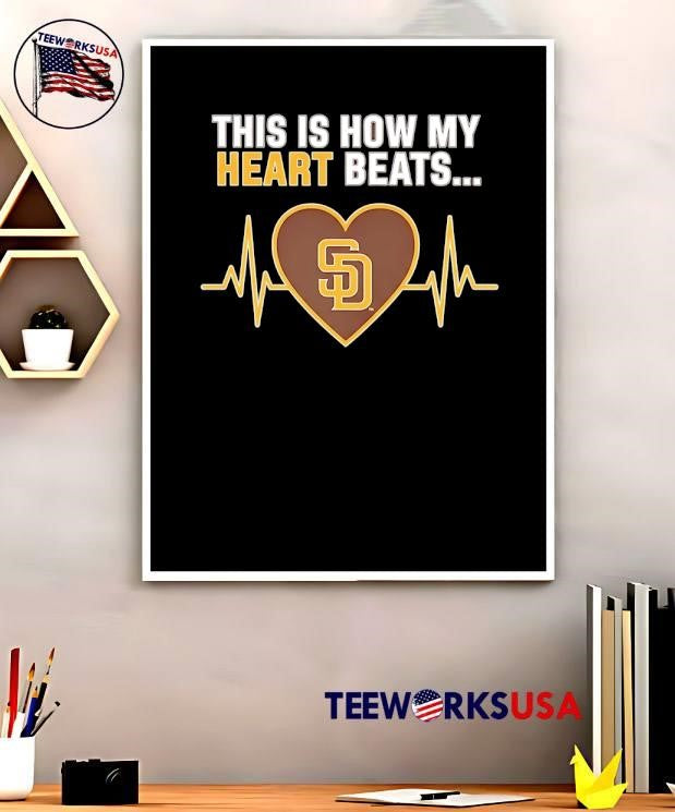 This is How My Heart Beats San Diego Padres - Adult & Kids T-Shirts, Sweatshirts & Hoodies apparel design preview 5