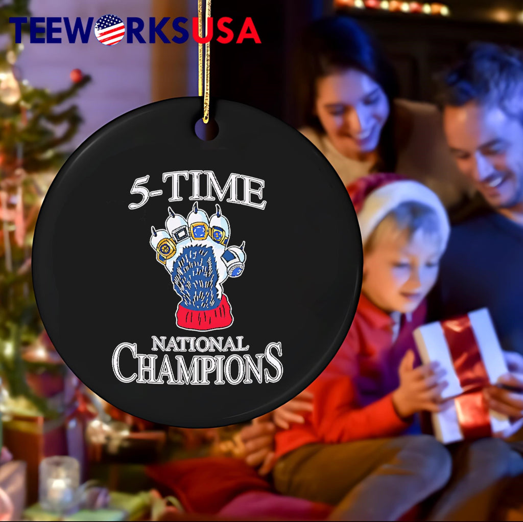 5 Time National Champions - Adult & Kids T-Shirts, Sweatshirts & Hoodies apparel design preview 4
