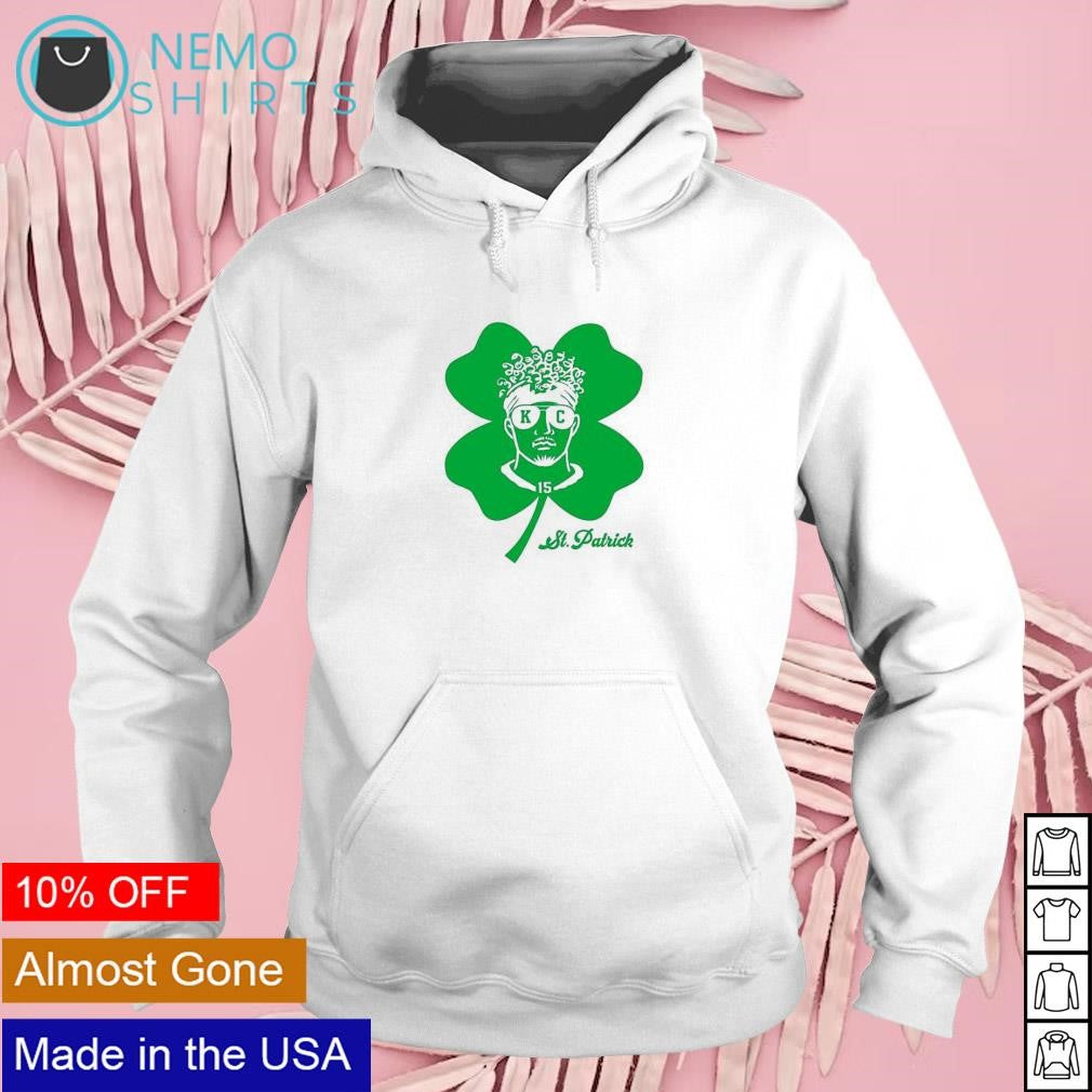Reversed St Patrick Mahomes 15 shamrock - Adult & Kids T-Shirts, Sweatshirts & Hoodies apparel design preview 2