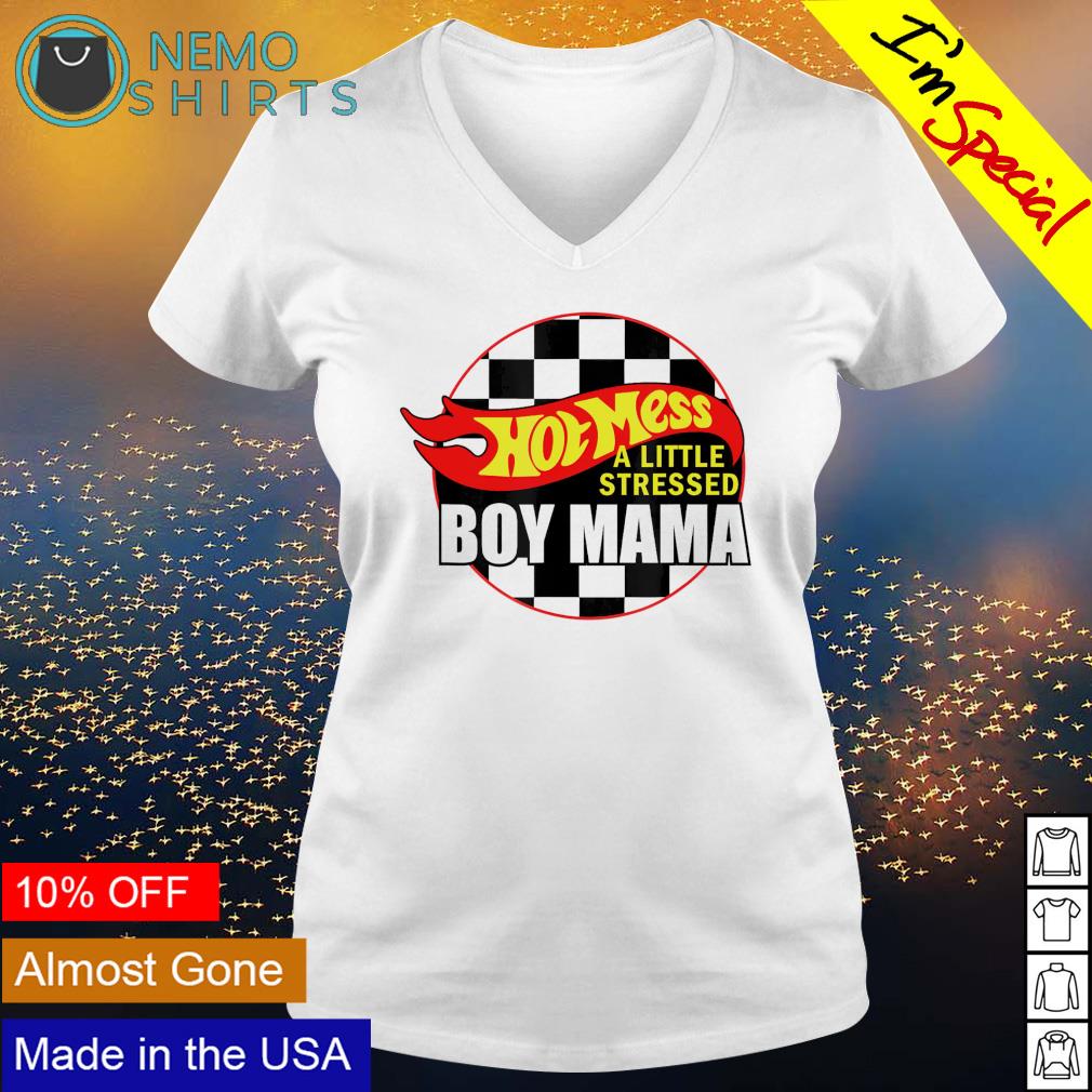Hot mess a little stressed boy mama - Adult & Kids T-Shirts, Sweatshirts & Hoodies apparel design preview 5
