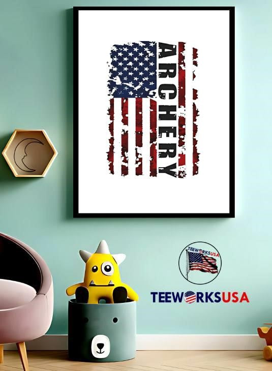 Hunting Archery America Flag - Adult & Kids T-Shirts, Sweatshirts & Hoodies apparel design preview 3