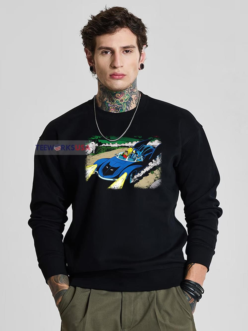 Batman Silver Age Batmobile - Adult & Kids T-Shirts, Sweatshirts & Hoodies apparel design preview 5