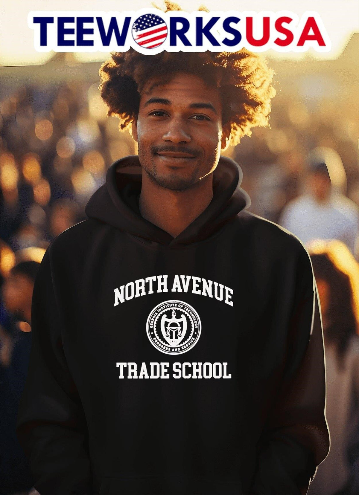 North Avenue Trade School - Adult & Kids T-Shirts, Sweatshirts & Hoodies apparel design preview 2
