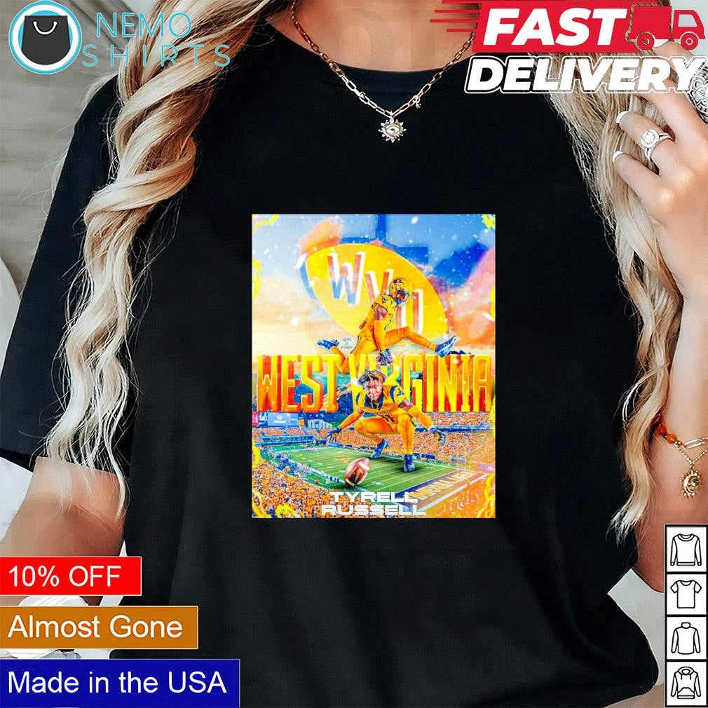 Tyrell Russell flipped commitment to West Virginia - Adult & Kids T-Shirts, Sweatshirts & Hoodies apparel design preview 1