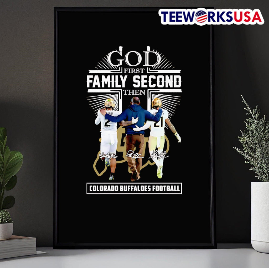 God first family second then Colorado Buffaloes - Adult & Kids T-Shirts, Sweatshirts & Hoodies apparel design preview 5