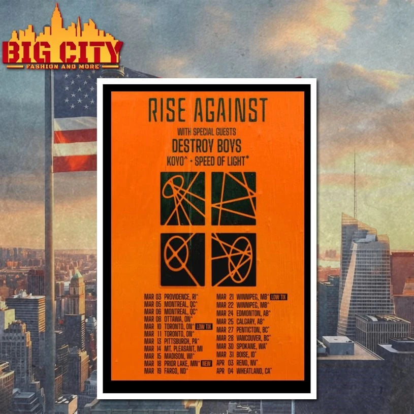 Rise Against Tour North America 2026 Poster - Adult & Kids T-Shirts, Sweatshirts & Hoodies apparel design preview 4