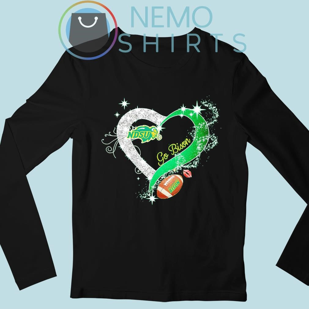 NDSU go Bison football heart - Adult & Kids T-Shirts, Sweatshirts & Hoodies apparel design preview 3