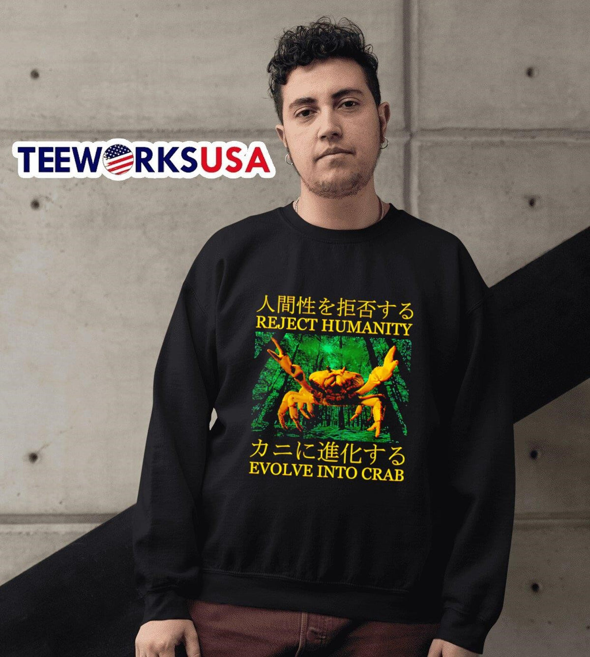 Reject humanity evolve into crab - Adult & Kids T-Shirts, Sweatshirts & Hoodies apparel design preview 6