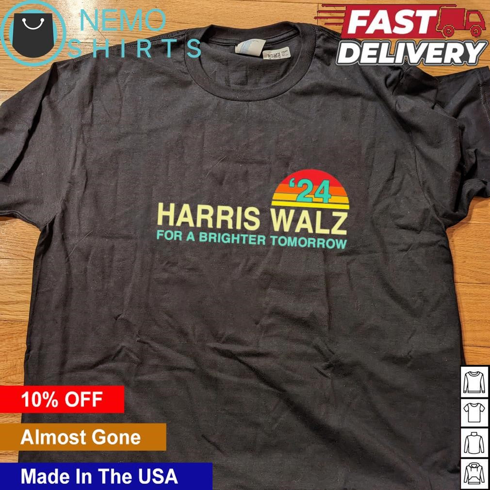 Harris Walz 2024 for a brighter tomorrow - Adult & Kids T-Shirts, Sweatshirts & Hoodies apparel design preview 4