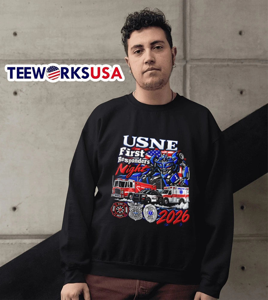 Usne First Responders Night 2026 Blue Robot Emergency - Adult & Kids T-Shirts, Sweatshirts & Hoodies apparel design preview 5