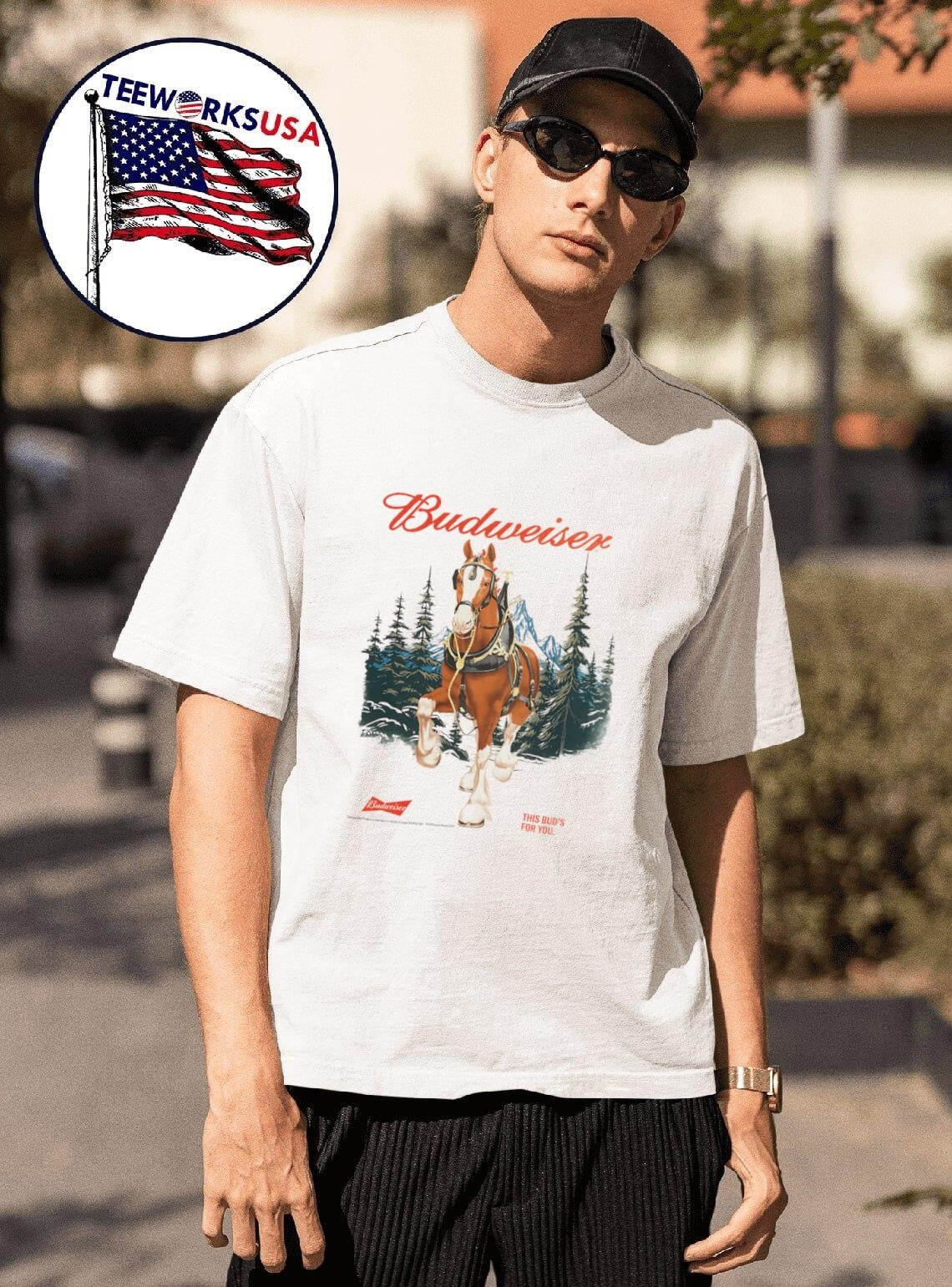 Budweiser this Bud's for you horse - Adult & Kids T-Shirts, Sweatshirts & Hoodies apparel design preview 1