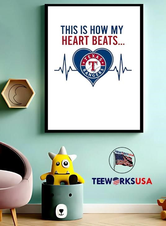 This is How My Heart Beats Texas Rangers - Adult & Kids T-Shirts, Sweatshirts & Hoodies apparel design preview 3