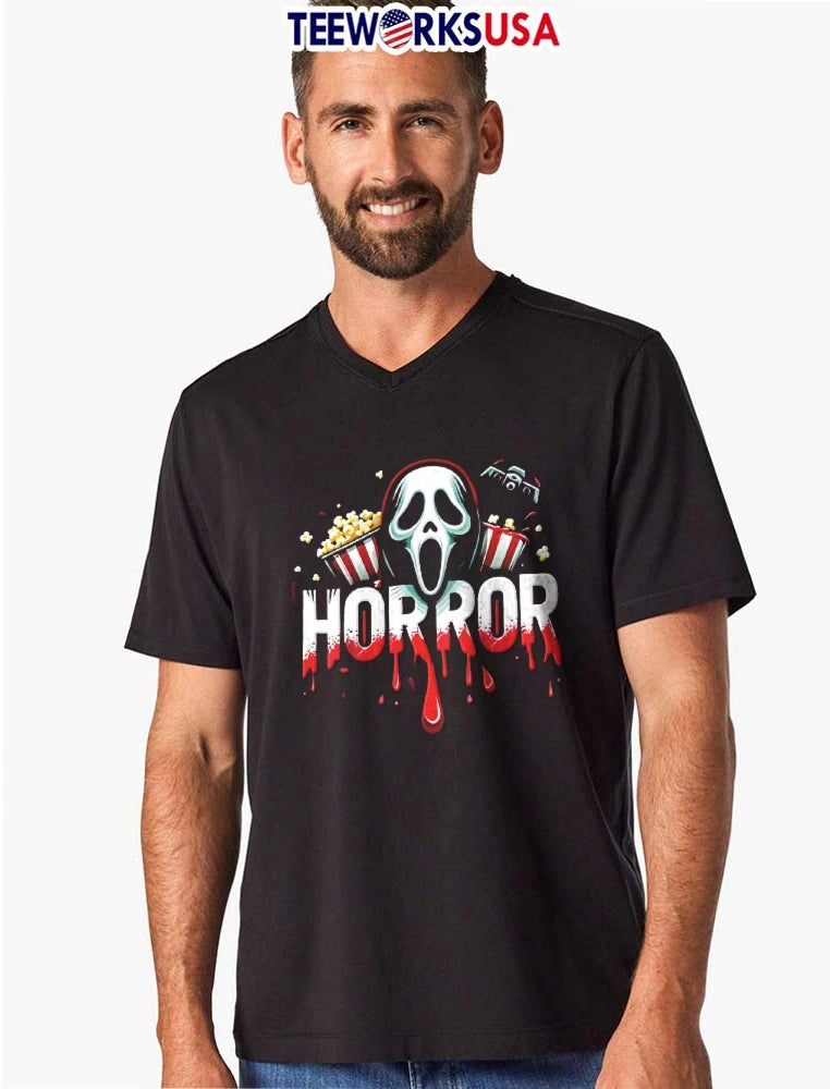 Horror Cartoon Ghostface Mask Popcorn Boxes Dripping - Adult & Kids T-Shirts, Sweatshirts & Hoodies apparel design preview 8