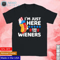 Hot dog I'm just here for the wieners 4th of july - Adult & Kids T-Shirts, Sweatshirts & Hoodies apparel design preview 1
