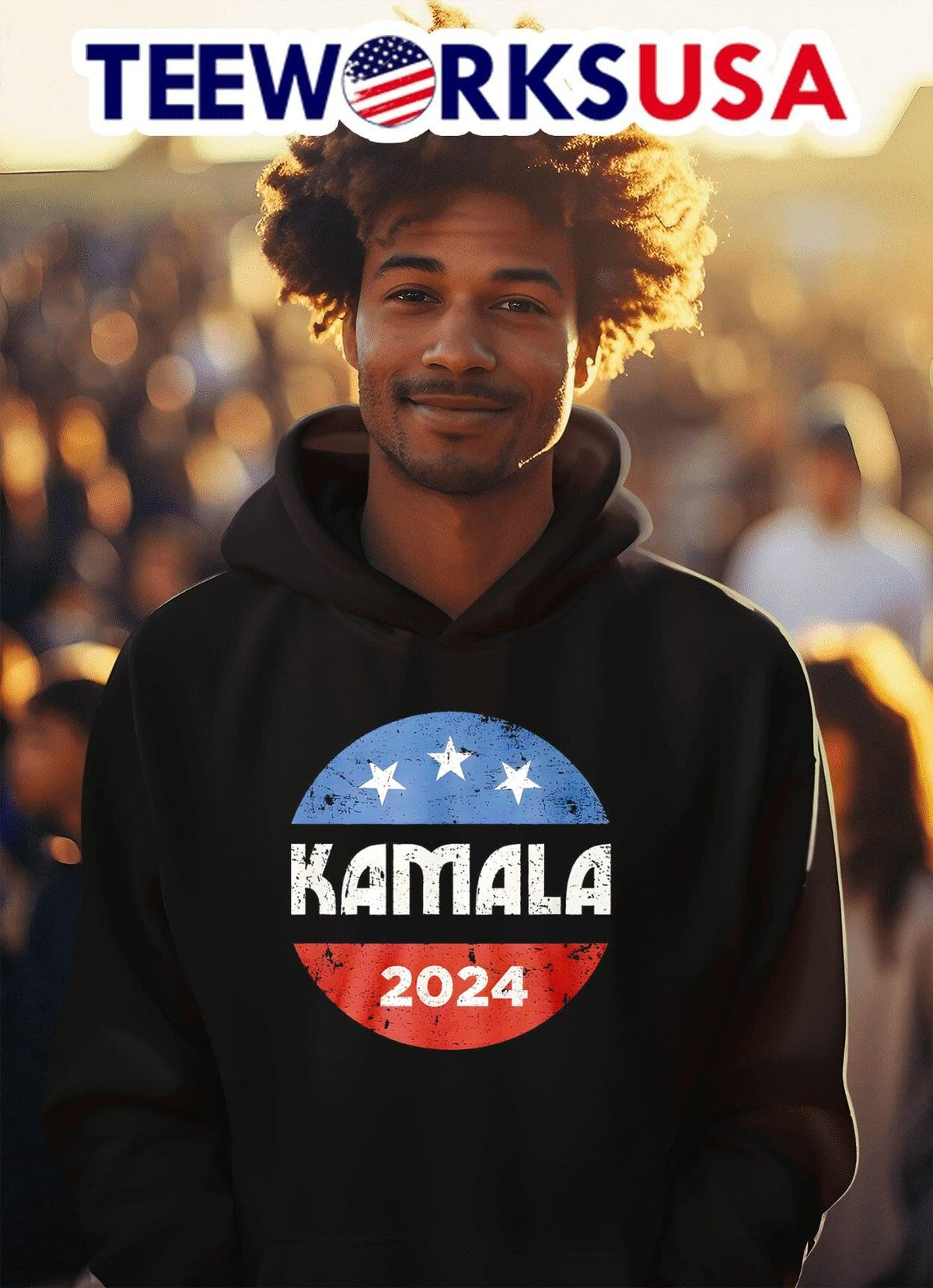 Kamala Harris 2024 Election retro logo - Adult & Kids T-Shirts, Sweatshirts & Hoodies apparel design preview 2