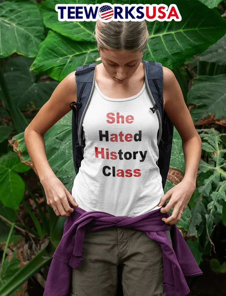 She Hated History Class Red Black Lettering Hidden - Adult & Kids T-Shirts, Sweatshirts & Hoodies apparel design preview 4