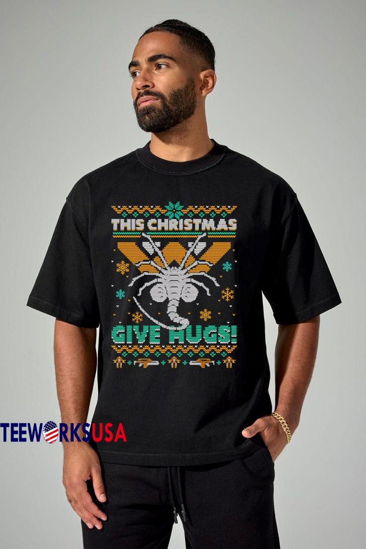 This Give Hugs Ugly Christmas 2025 - Adult & Kids T-Shirts, Sweatshirts & Hoodies apparel design preview 1