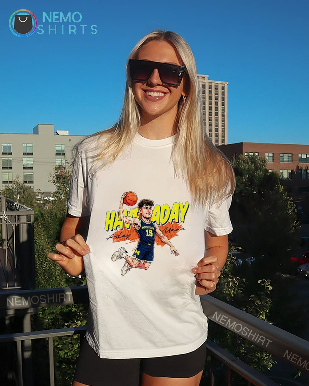 Aday Mara Michigan Wolverines have a day caricature - Adult & Kids T-Shirts, Sweatshirts & Hoodies apparel design preview 4