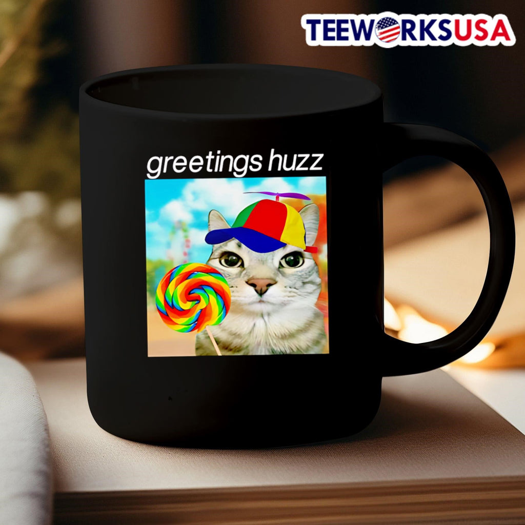 Lorazier Greetings Huzz Cat - Adult & Kids T-Shirts, Sweatshirts & Hoodies apparel design preview 3