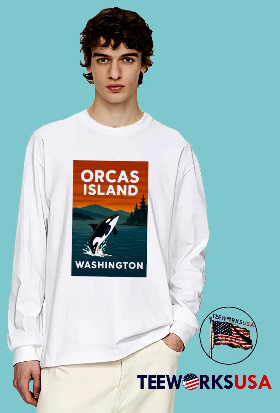 Orcas Island Washington sunset - Adult & Kids T-Shirts, Sweatshirts & Hoodies apparel design preview 4