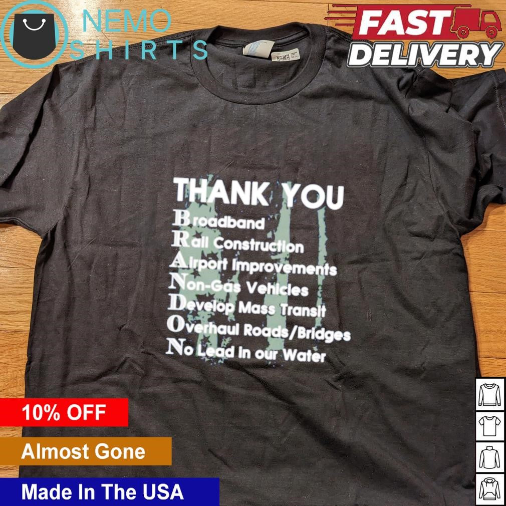 Thank you Brandon broadband rail construction airport - Adult & Kids T-Shirts, Sweatshirts & Hoodies apparel design preview 4