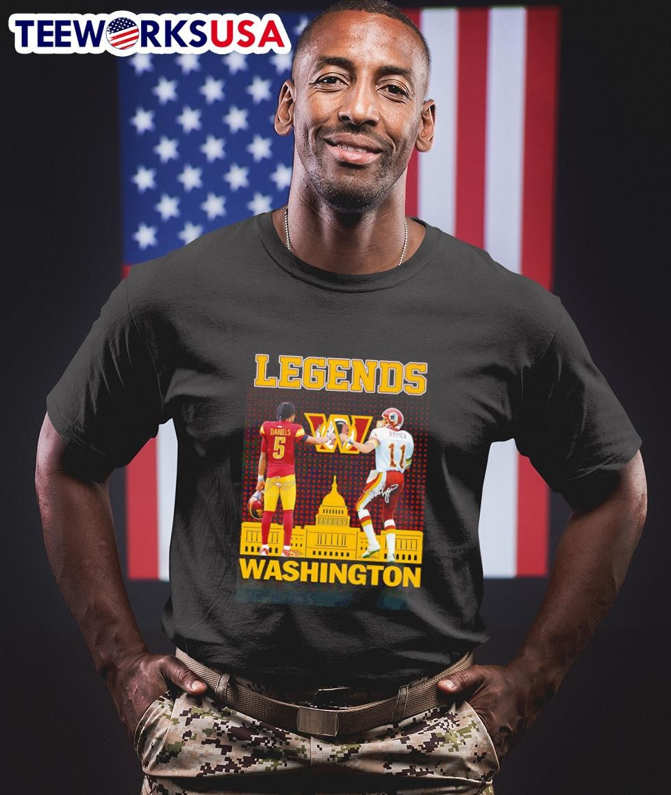 Jayden Daniels and Mark Rypien Legends Washington - Adult & Kids T-Shirts, Sweatshirts & Hoodies apparel design preview 1