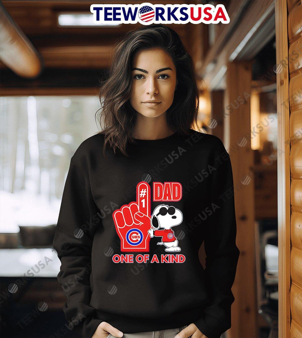 Snoopy Chicago Cubs #1 DAD One of A Kind - Adult & Kids T-Shirts, Sweatshirts & Hoodies apparel design preview 6