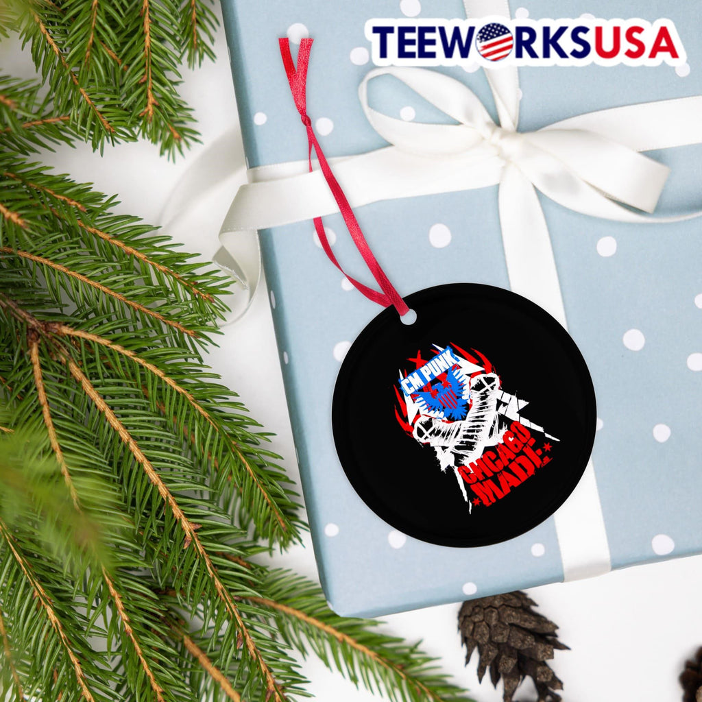 CM Punk Chicago Made Red, White and; Blue - Adult & Kids T-Shirts, Sweatshirts & Hoodies apparel design preview 4