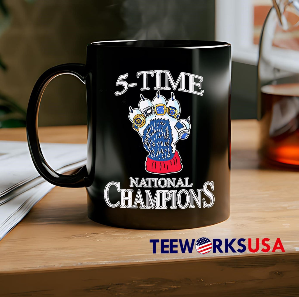 5 Time National Champions - Adult & Kids T-Shirts, Sweatshirts & Hoodies apparel design preview 2