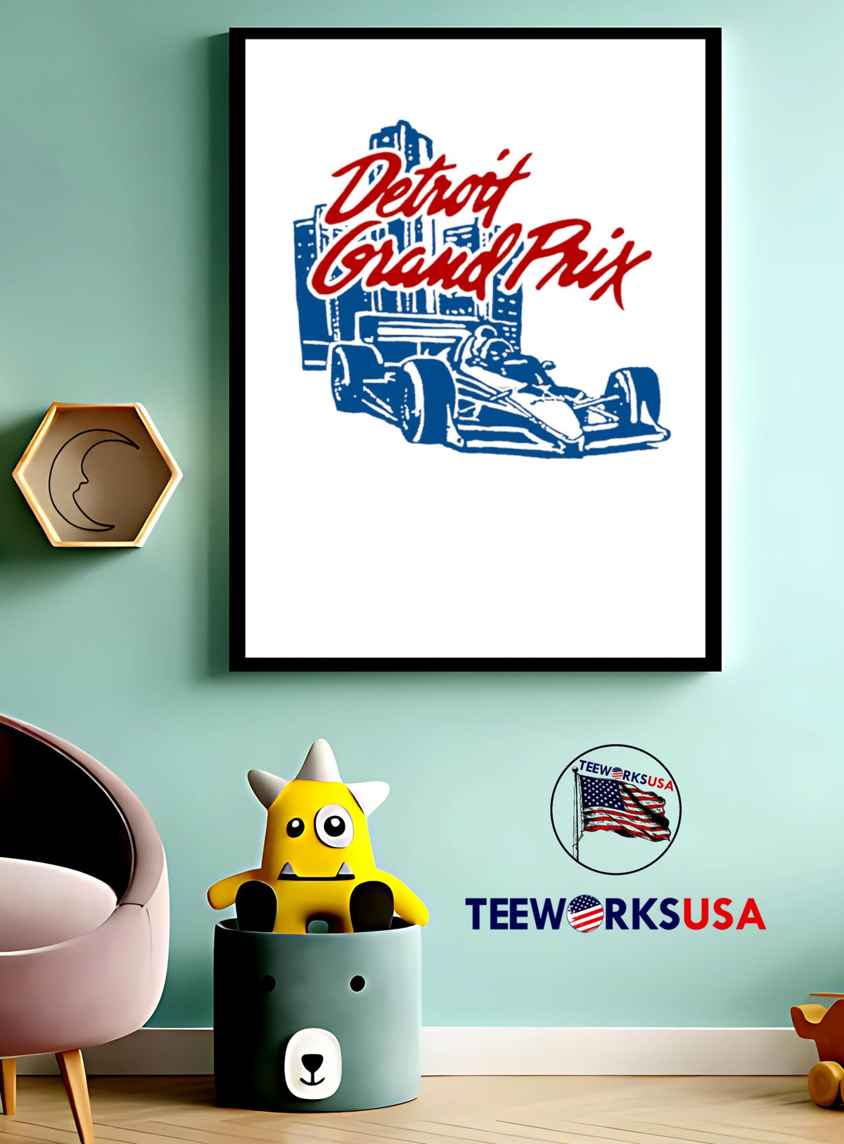 Detroit Grand Prix vintage - Adult & Kids T-Shirts, Sweatshirts & Hoodies apparel design preview 3