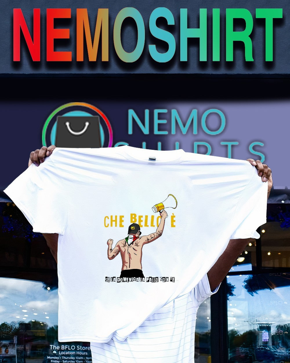 Che bello è se la domenica passo con te - Adult & Kids T-Shirts, Sweatshirts & Hoodies apparel design preview 1