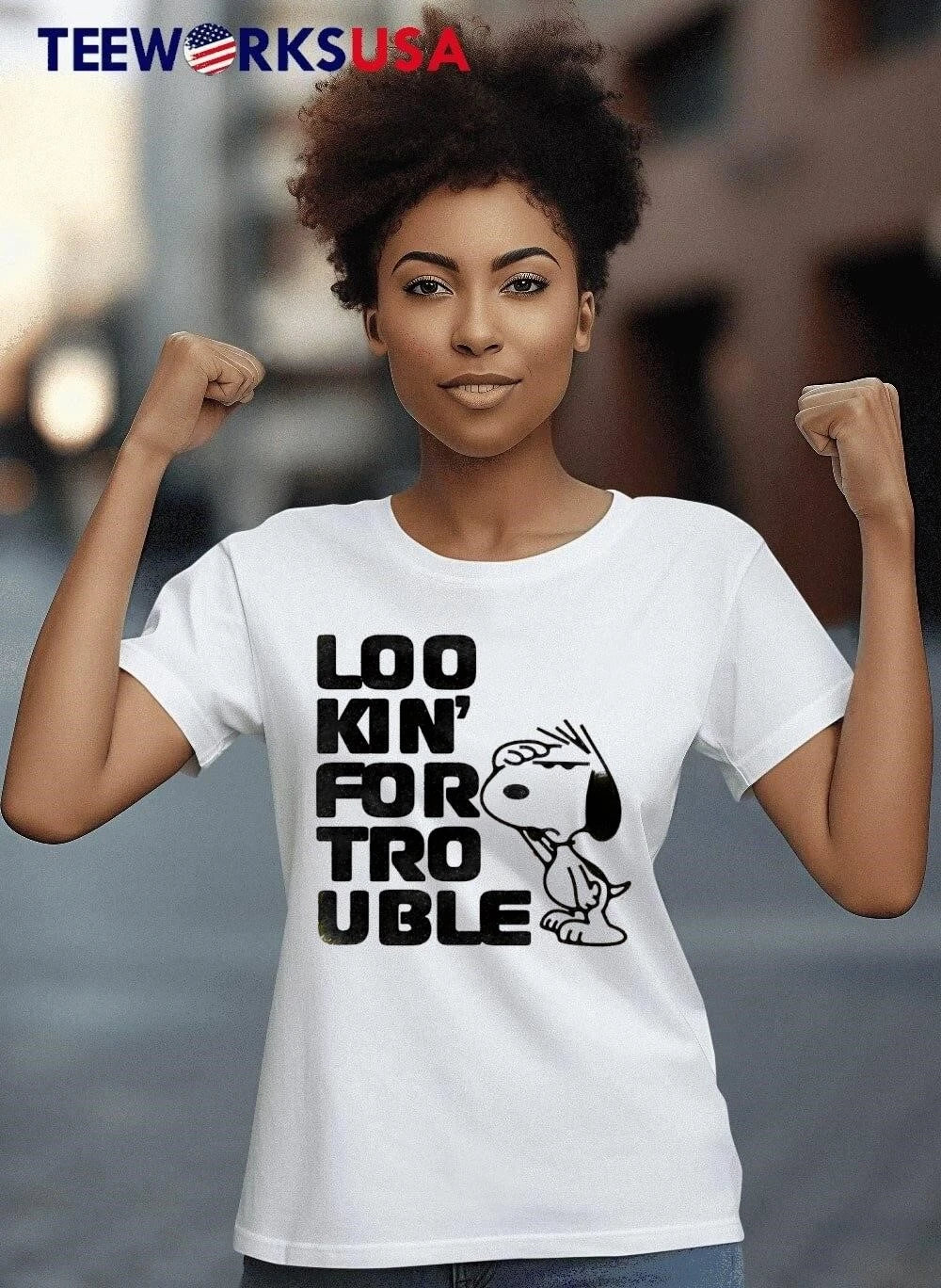 Peanuts Lookin For Trouble Cartoon Snoopy Hand Over - Adult & Kids T-Shirts, Sweatshirts & Hoodies apparel design preview 6