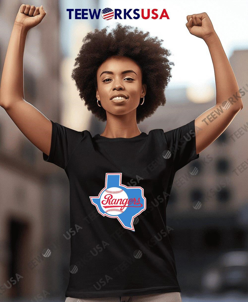 Texas Rangers Light Blue Map - Adult & Kids T-Shirts, Sweatshirts & Hoodies apparel design preview 7