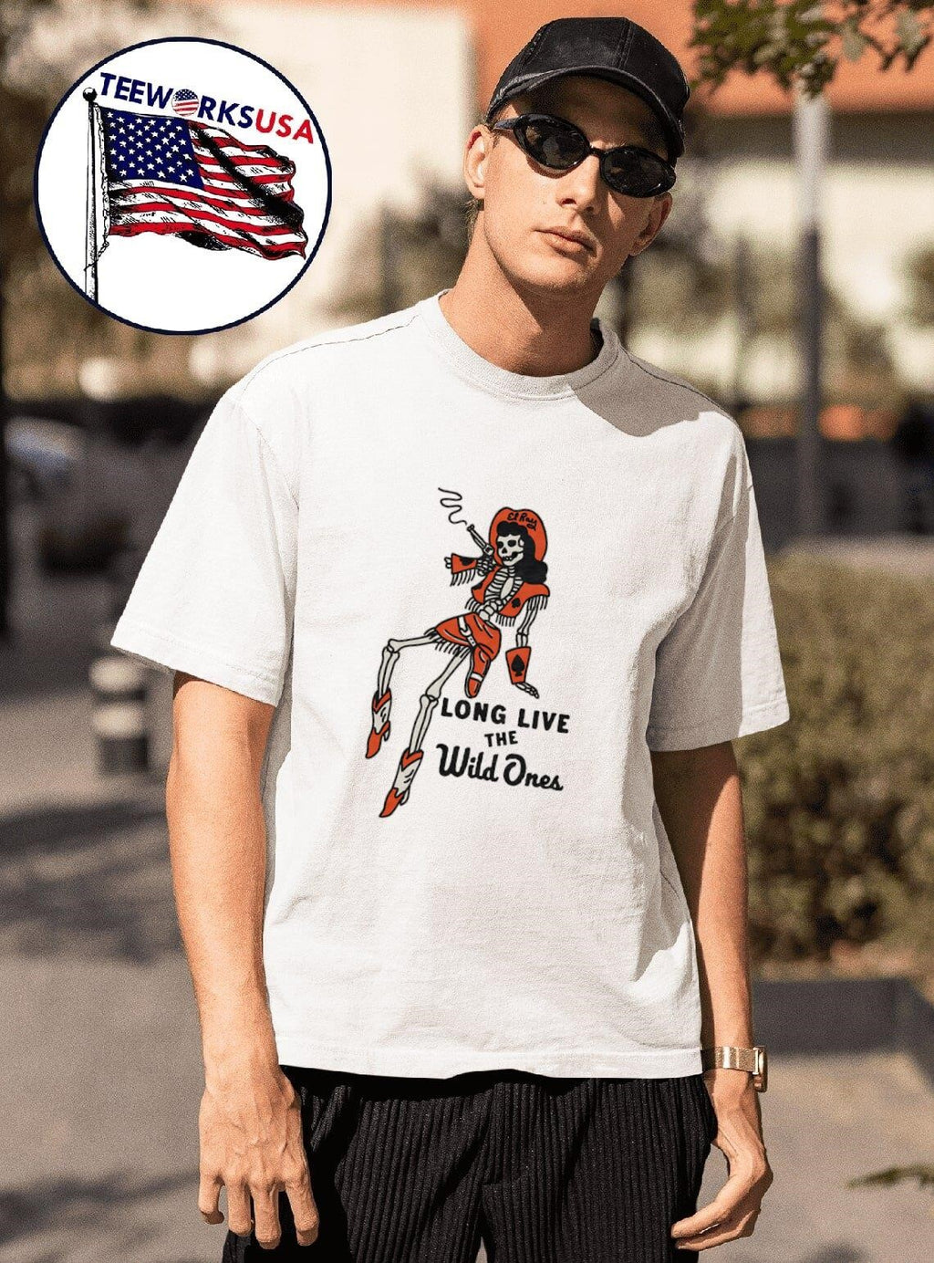 Skeleton long live the wild ones - Adult & Kids T-Shirts, Sweatshirts & Hoodies apparel design preview 1
