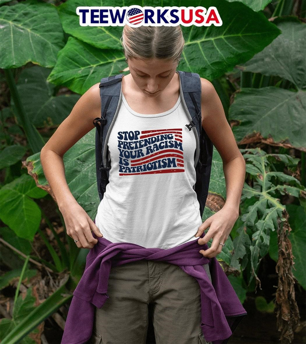 Stop pretending your racism is patriotism Anti Trump - Adult & Kids T-Shirts, Sweatshirts & Hoodies apparel design preview 5