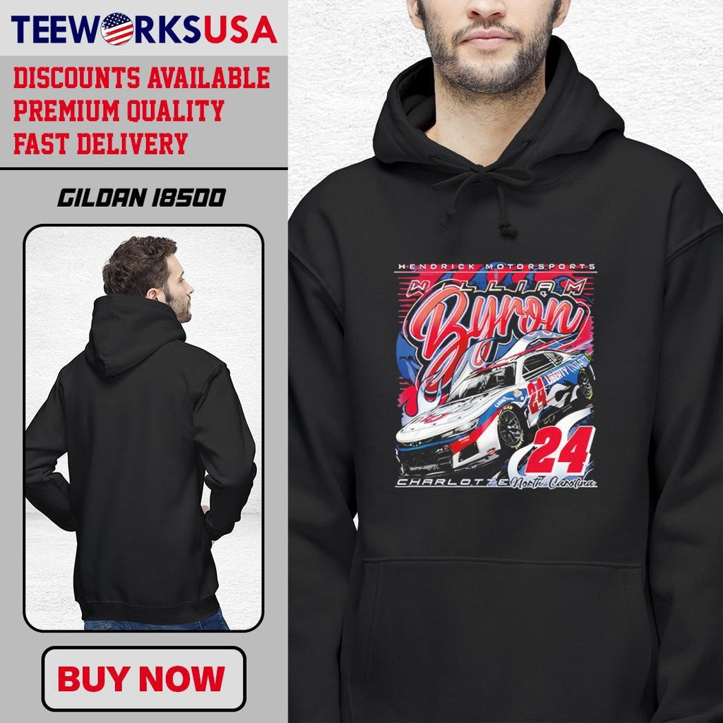William Byron Motorsports 24 Charlotte North Carolina - Adult & Kids T-Shirts, Sweatshirts & Hoodies apparel design preview 2