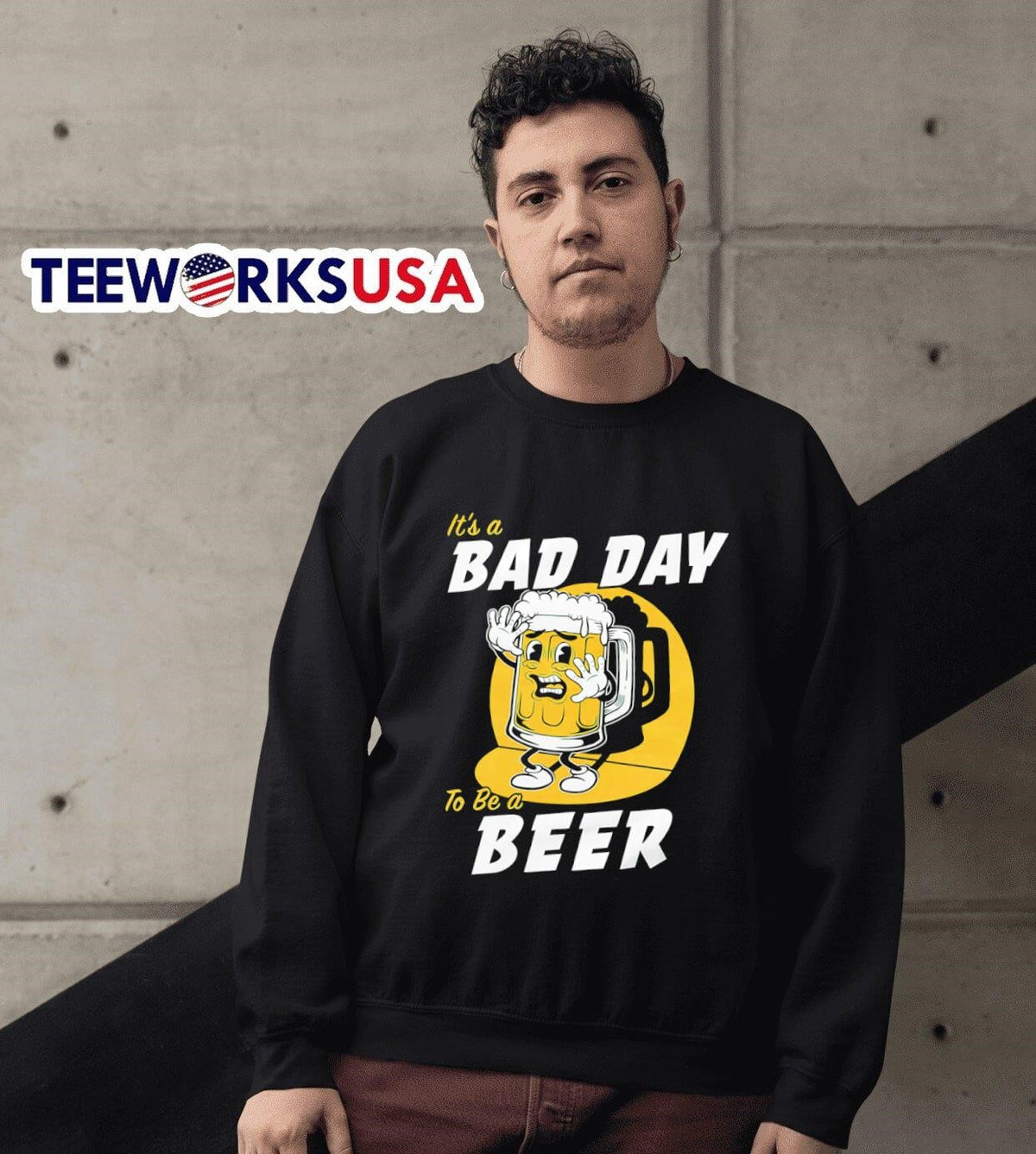 Bad day to be a beer St Patrick's - Adult & Kids T-Shirts, Sweatshirts & Hoodies apparel design preview 3