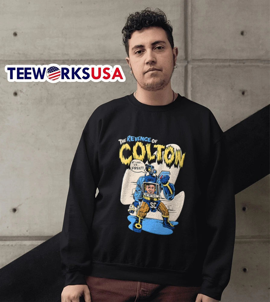 The Revenge Of Colton At Last I Am Free Robot Camera - Adult & Kids T-Shirts, Sweatshirts & Hoodies apparel design preview 5