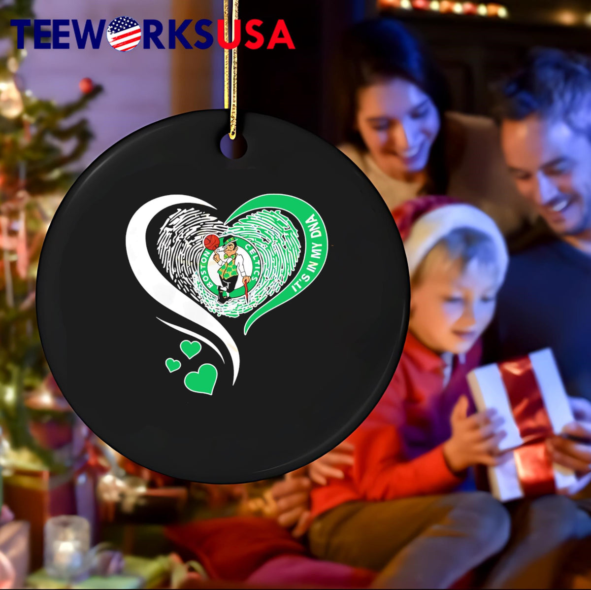 Boston Celtics It's In My DNA Heart - Adult & Kids T-Shirts, Sweatshirts & Hoodies apparel design preview 4