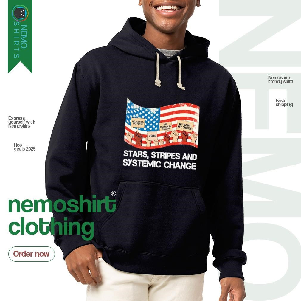 Stars stripes and systemic change American resist - Adult & Kids T-Shirts, Sweatshirts & Hoodies apparel design preview 2