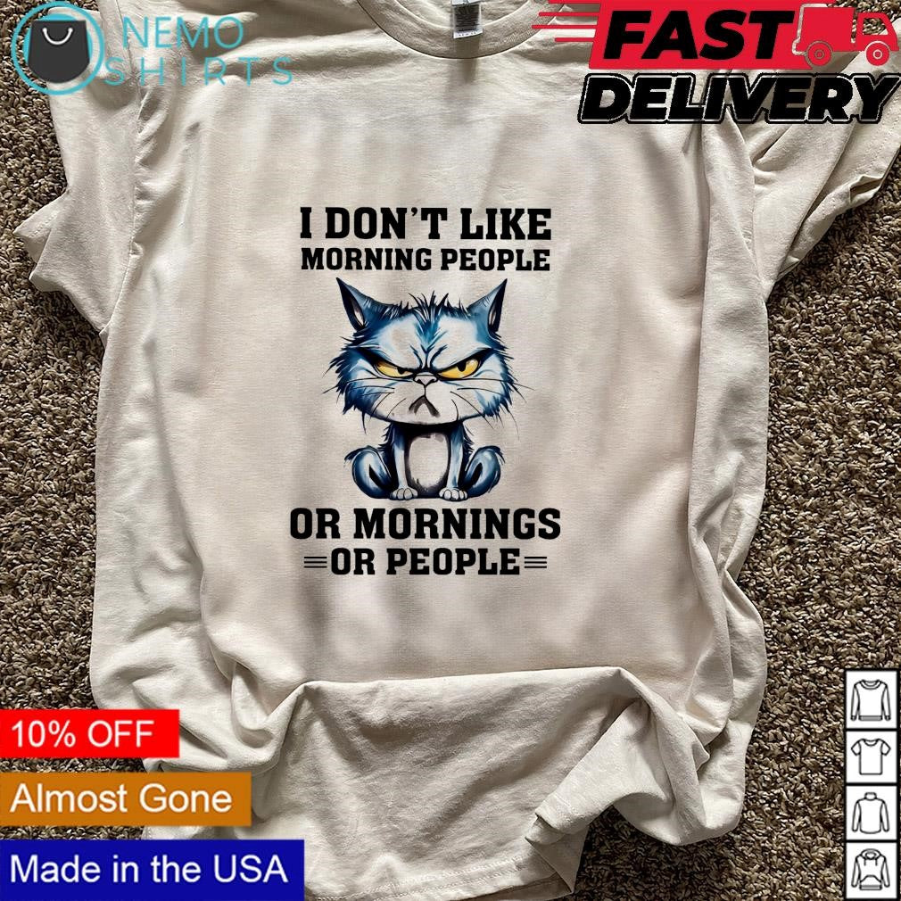 Grumpy cat I don't like morning people or - Adult & Kids T-Shirts, Sweatshirts & Hoodies product image 5